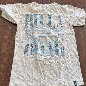 Billabong Cream and Blue Graphic Tee